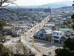 Ogi cityscape and Suga Shrine's entry street